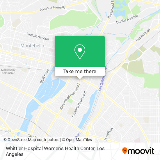 Whittier Hospital Women's Health Center map