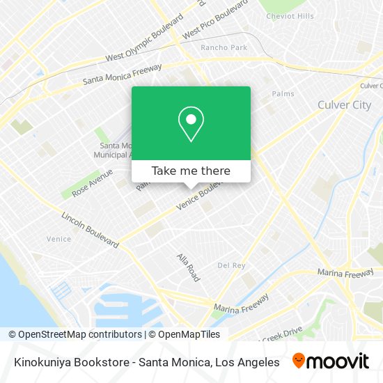 Mapa de Kinokuniya Bookstore - Santa Monica