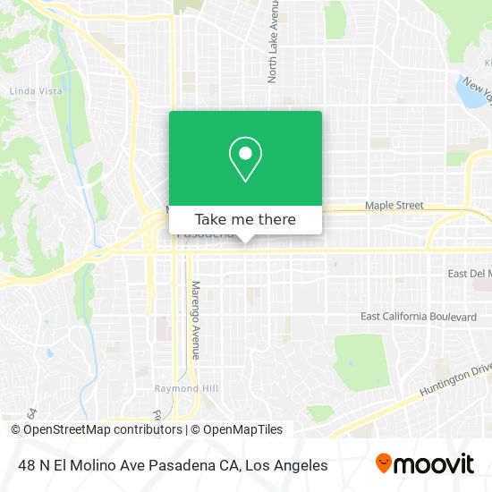 48 N El Molino Ave Pasadena CA map