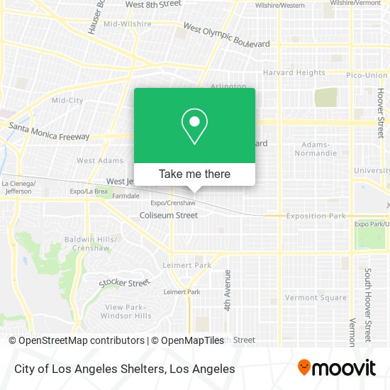 City of Los Angeles Shelters map