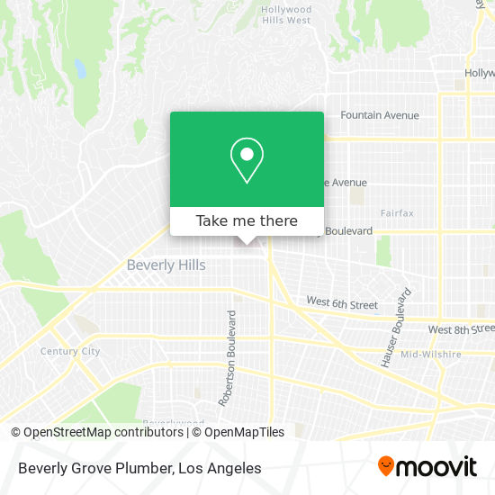 Beverly Grove Plumber map