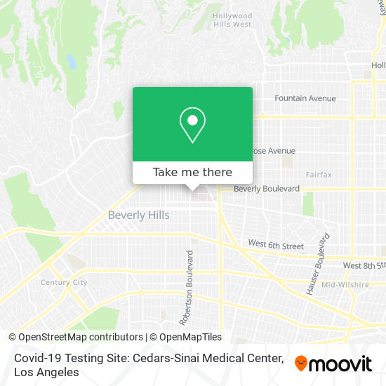 Covid-19 Testing Site: Cedars-Sinai Medical Center map