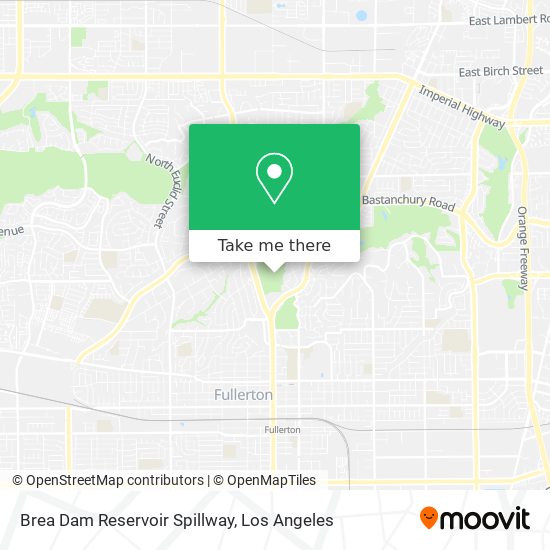 Brea Dam Reservoir Spillway map