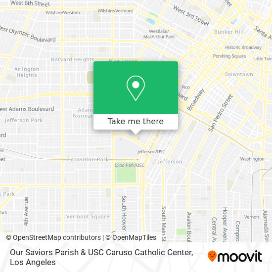 Our Saviors Parish & USC Caruso Catholic Center map