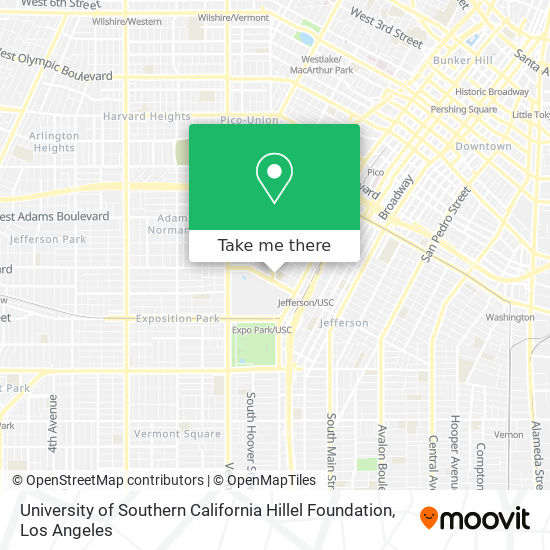 University of Southern California Hillel Foundation map