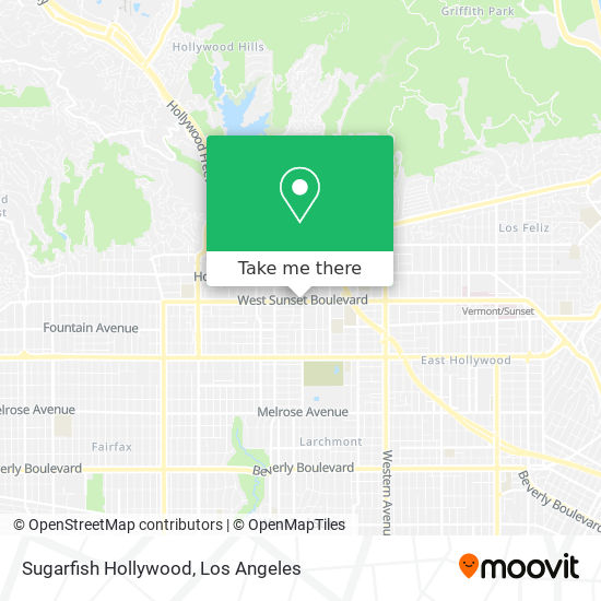 Sugarfish Hollywood map