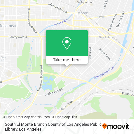 South El Monte Branch County of Los Angeles Public Library map