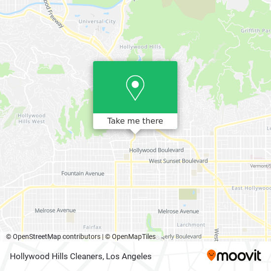 Hollywood Hills Cleaners map