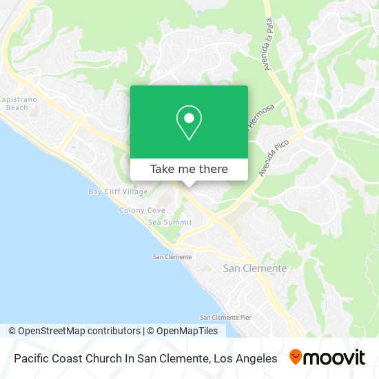 Pacific Coast Church In San Clemente map