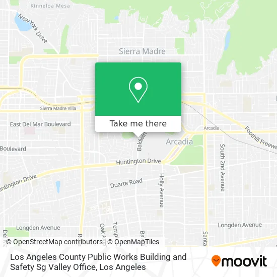 Los Angeles County Public Works Building and Safety Sg Valley Office map