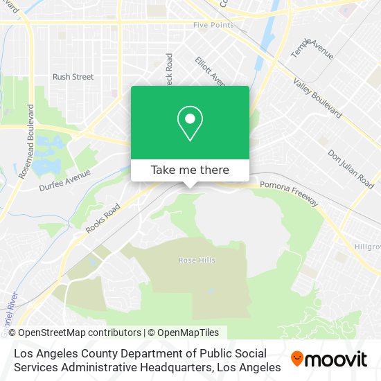 Los Angeles County Department of Public Social Services Administrative Headquarters map