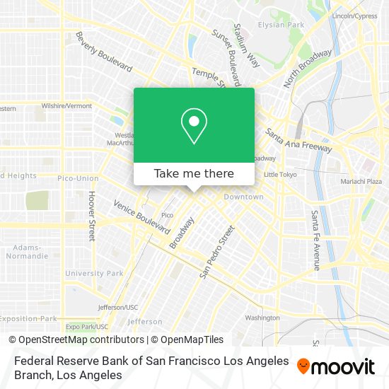 Mapa de Federal Reserve Bank of San Francisco Los Angeles Branch