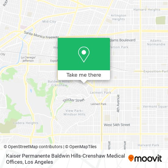 Mapa de Kaiser Permanente Baldwin Hills-Crenshaw Medical Offices