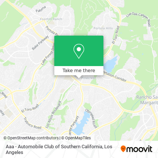 Aaa - Automobile Club of Southern California map