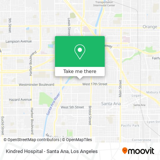 Mapa de Kindred Hospital - Santa Ana