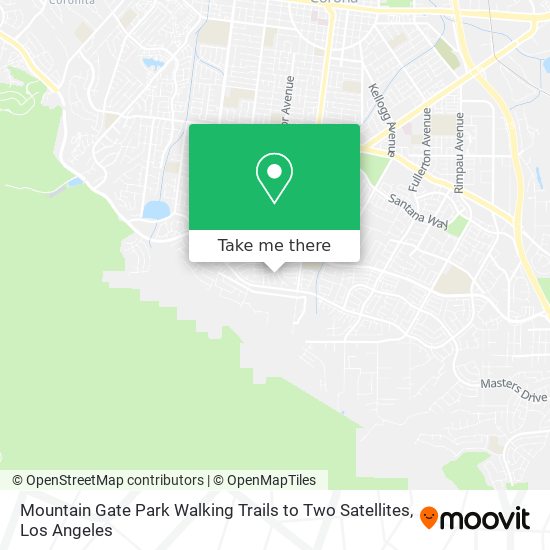 Mapa de Mountain Gate Park Walking Trails to Two Satellites