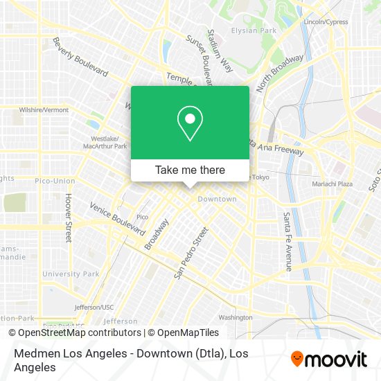 Mapa de Medmen Los Angeles - Downtown (Dtla)