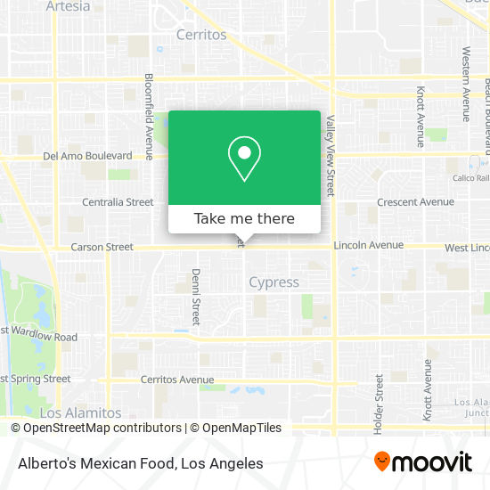 Mapa de Alberto's Mexican Food