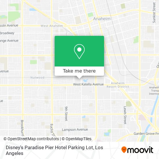 Mapa de Disney's Paradise Pier Hotel Parking Lot