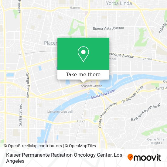 Kaiser Permanente Radiation Oncology Center map