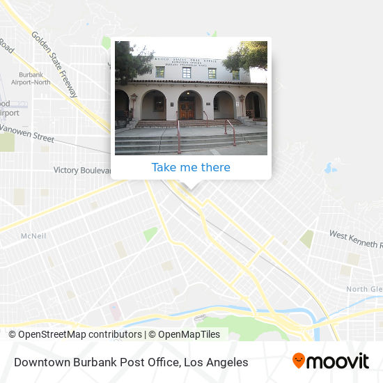 Downtown Burbank Post Office map
