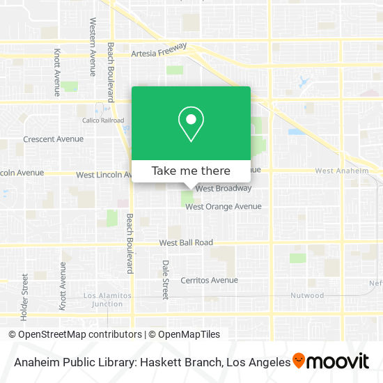 Anaheim Public Library: Haskett Branch map