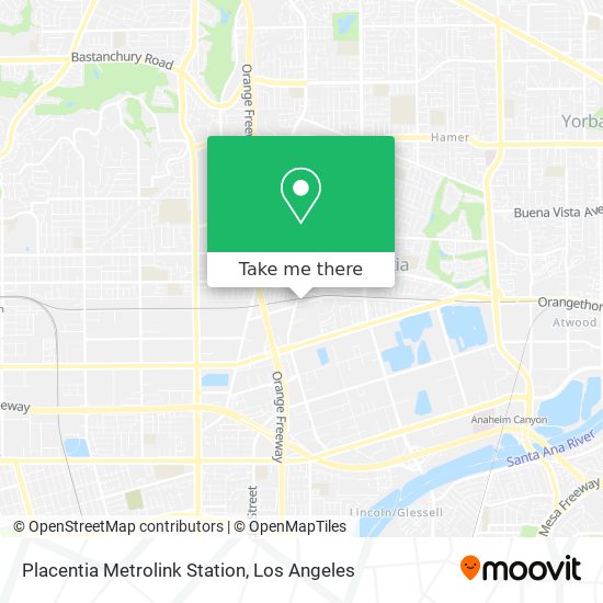 Mapa de Placentia Metrolink Station