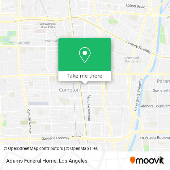 Adams Funeral Home map