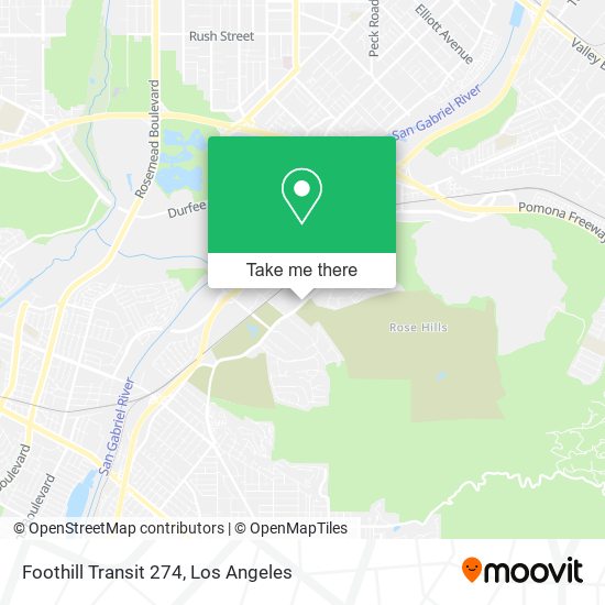 Foothill Transit 274 map