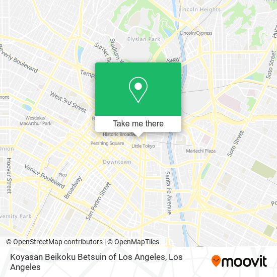 Mapa de Koyasan Beikoku Betsuin of Los Angeles