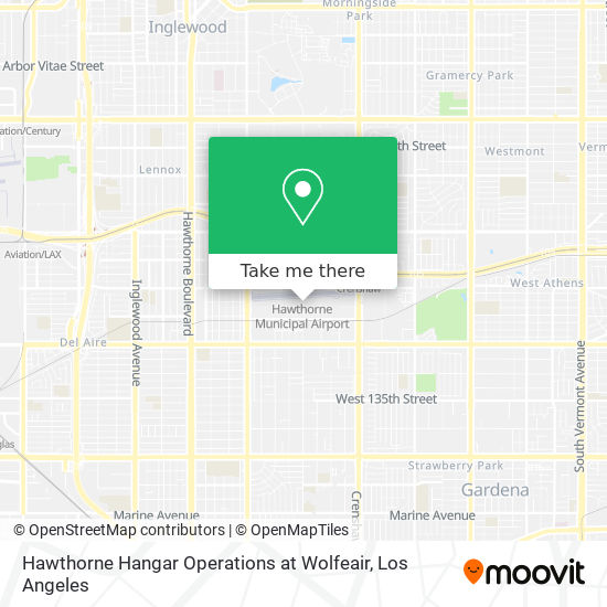 Hawthorne Hangar Operations at Wolfeair map