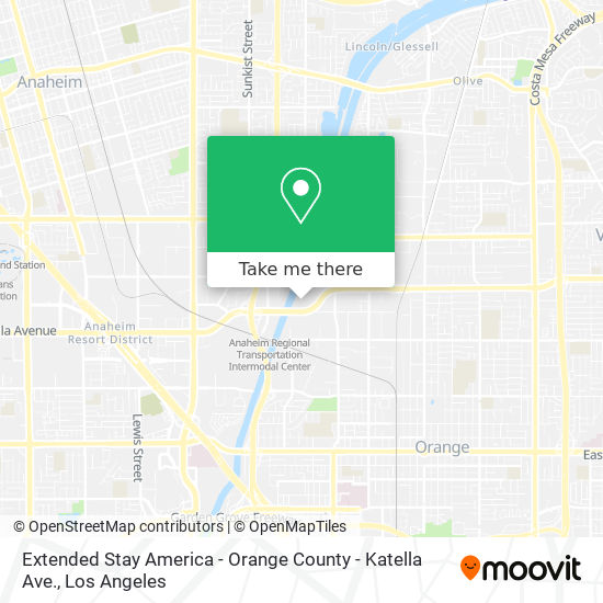 Mapa de Extended Stay America - Orange County - Katella Ave.