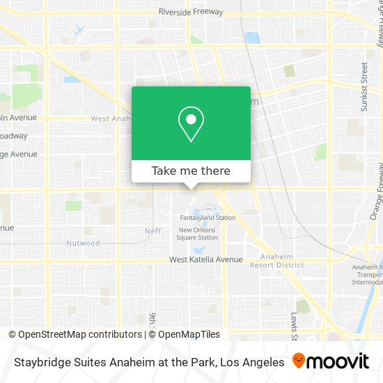 Staybridge Suites Anaheim at the Park map