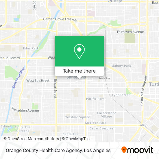 Mapa de Orange County Health Care Agency