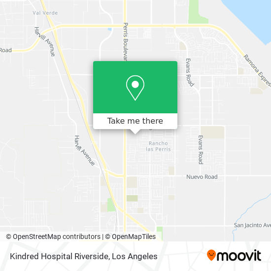 Kindred Hospital Riverside map