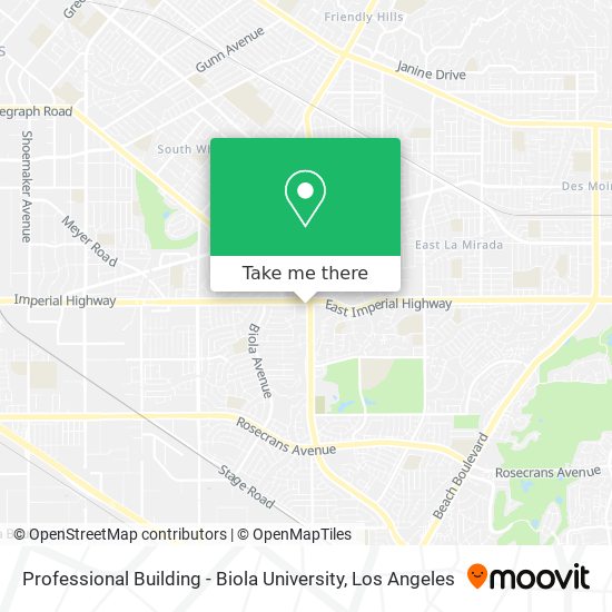 Professional Building - Biola University map