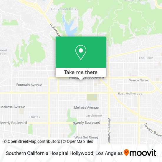 Southern California Hospital Hollywood map