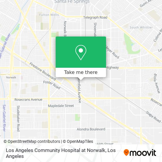 Mapa de Los Angeles Community Hospital at Norwalk