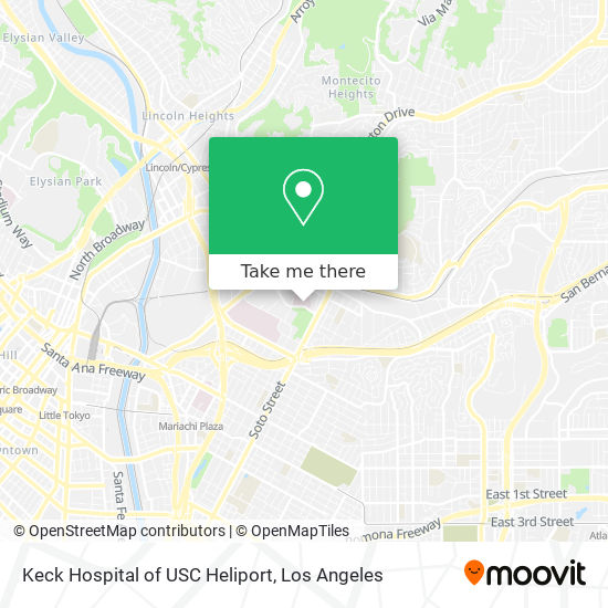 Keck Hospital of USC Heliport map