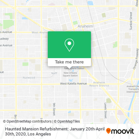 Haunted Mansion Refurbishment: January 20th-April 30th, 2020 map