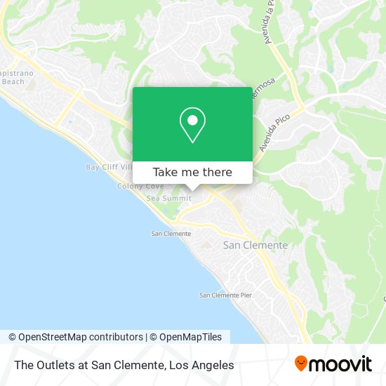 The Outlets at San Clemente map