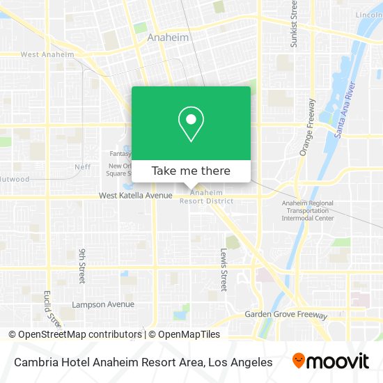 Cambria Hotel Anaheim Resort Area map