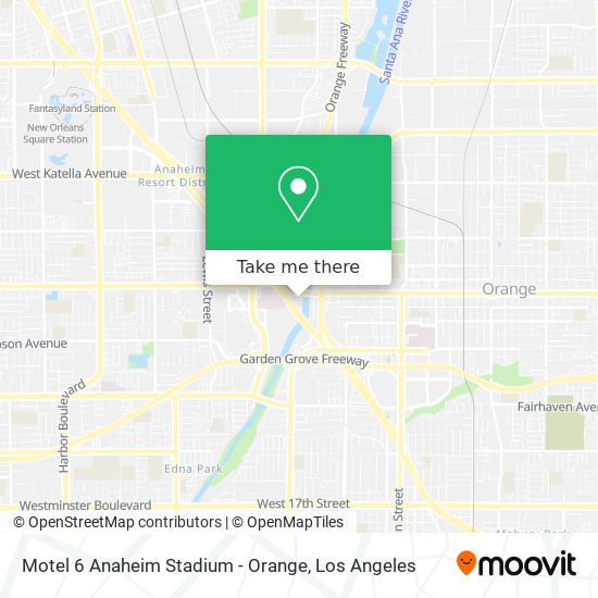 Mapa de Motel 6 Anaheim Stadium - Orange
