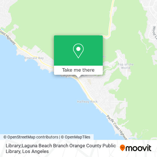 Library;Laguna Beach Branch Orange County Public Library map