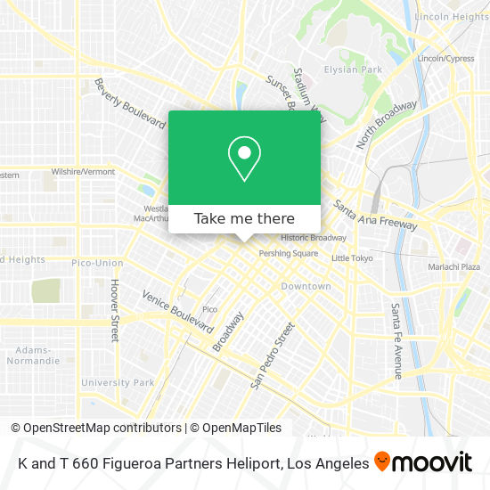 K and T 660 Figueroa Partners Heliport map