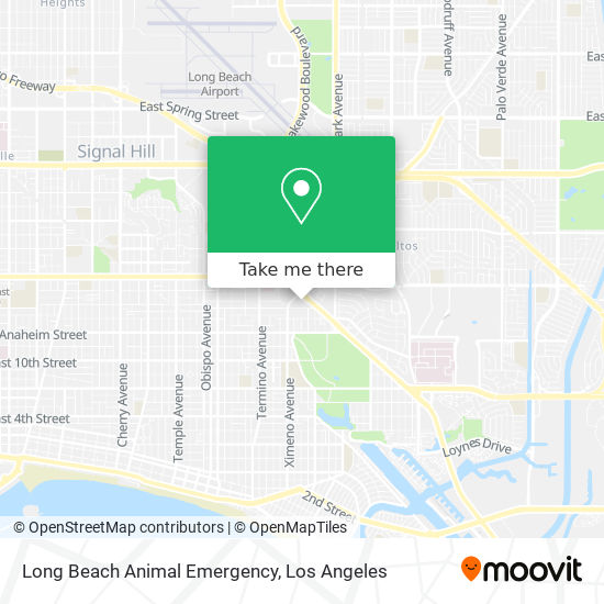 Long Beach Animal Emergency map