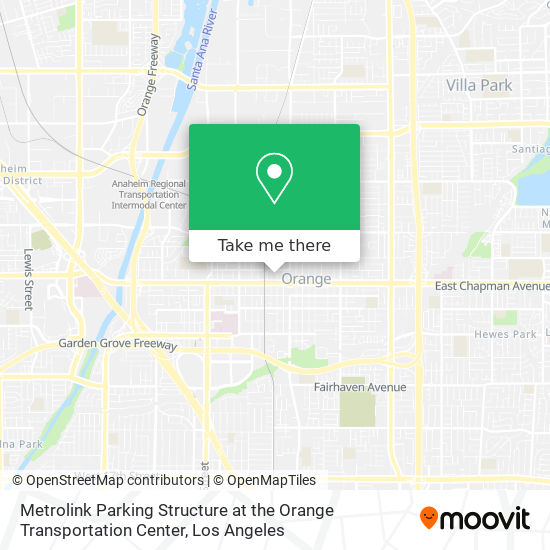 Mapa de Metrolink Parking Structure at the Orange Transportation Center