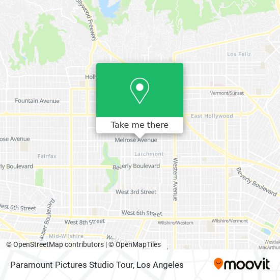 Mapa de Paramount Pictures Studio Tour