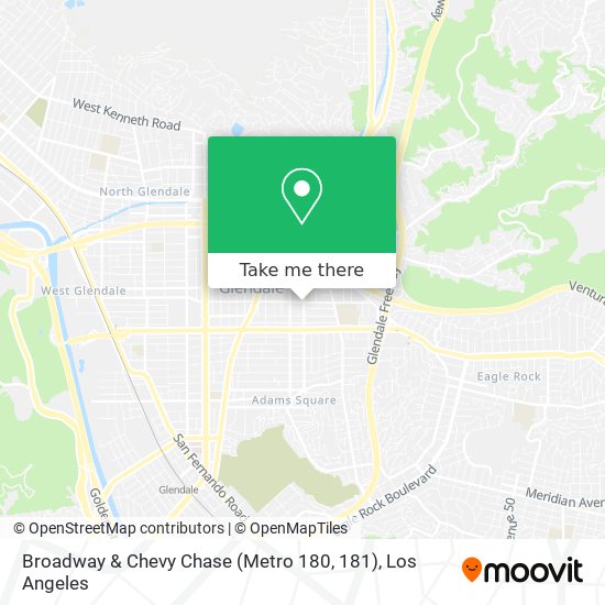 Mapa de Broadway & Chevy Chase (Metro 180, 181)
