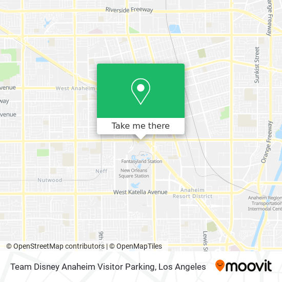 Team Disney Anaheim Visitor Parking map